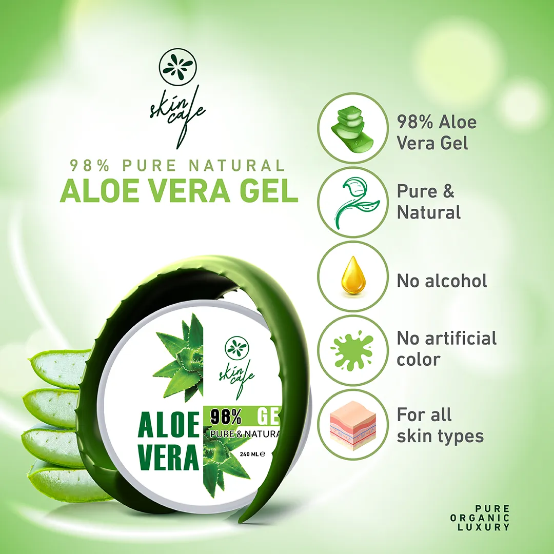 Skin Cafe Pure & Natural Aloe Vera gel 98% Size: 240ml