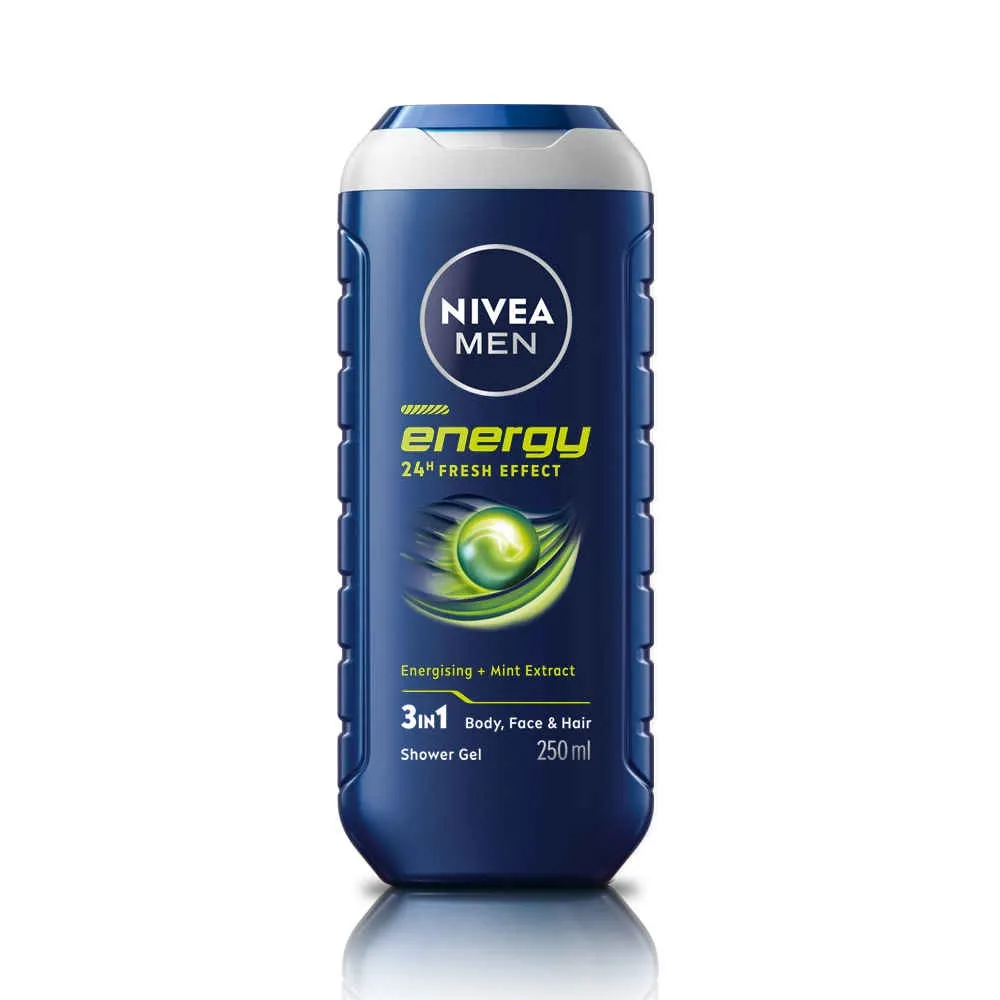 NIVEA MEN Energy 3in1 Body, Face & Hair Shower Gel 250 ml